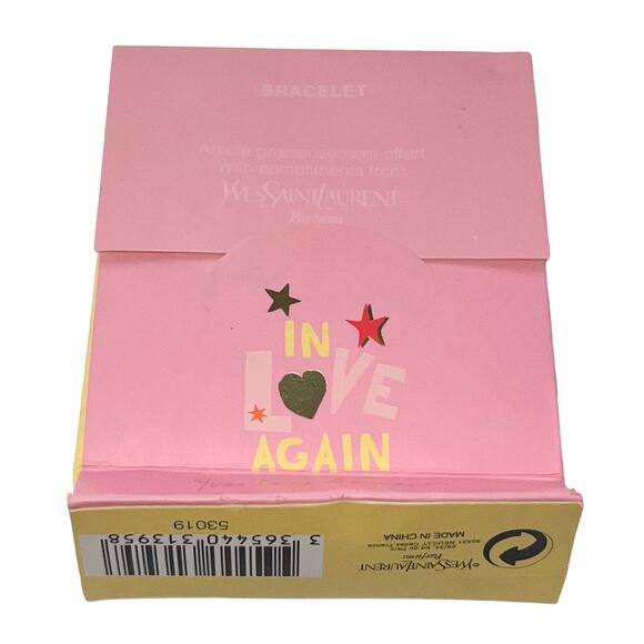 M VTG YSL Yves Saint Laurent In Love Again Gold Heart Logo Charm Ribbon Bracelet - Picture 16 of 16